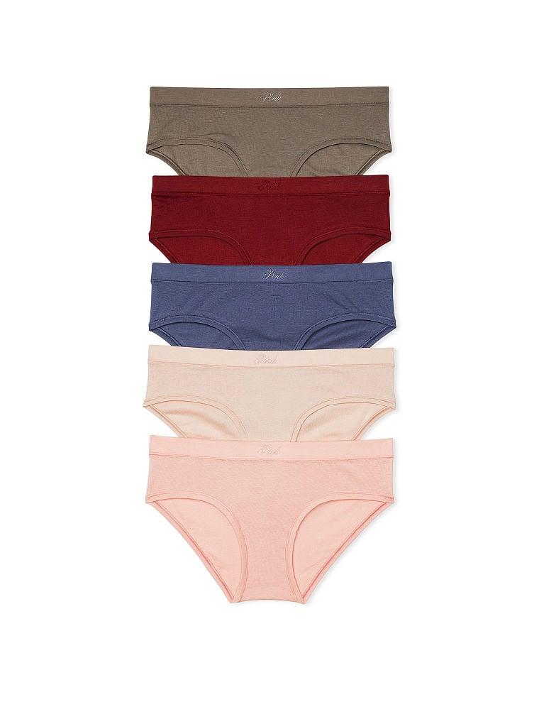 Бавовняні трусики Victoria's Secret PINK Hiphugger Panty, Набір 5 шт, Натуральні кольори