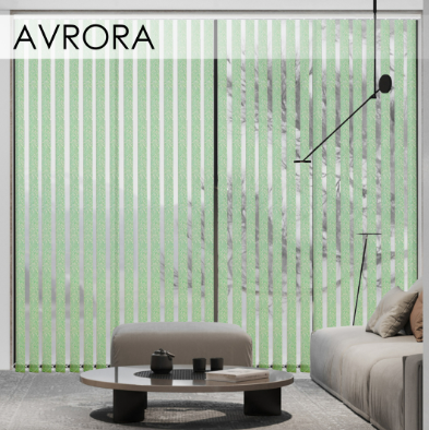 Вертикальні жалюзі для вікон 89 мм, тканина Avrora., фото 1