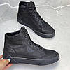 Чоловічі зимові шкіряні черевики, кросівки (натуральна шкіра) чорні на хутрі, чоловіче взуття на зиму, розмір 40 41 42 43 44 45, фото 2