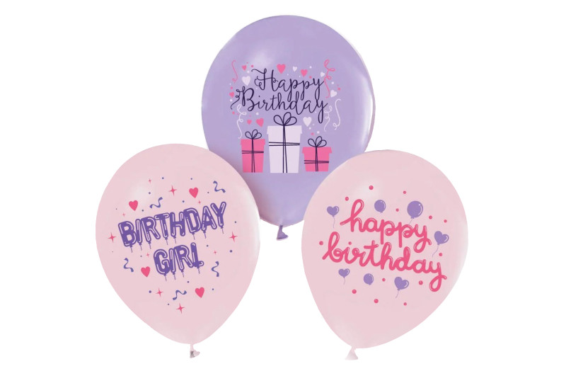 Повітряні кульки "Birthday Girl" асорті ТМ "Твоя Забава" 50 шт. - фото 1 - id-p2047221794