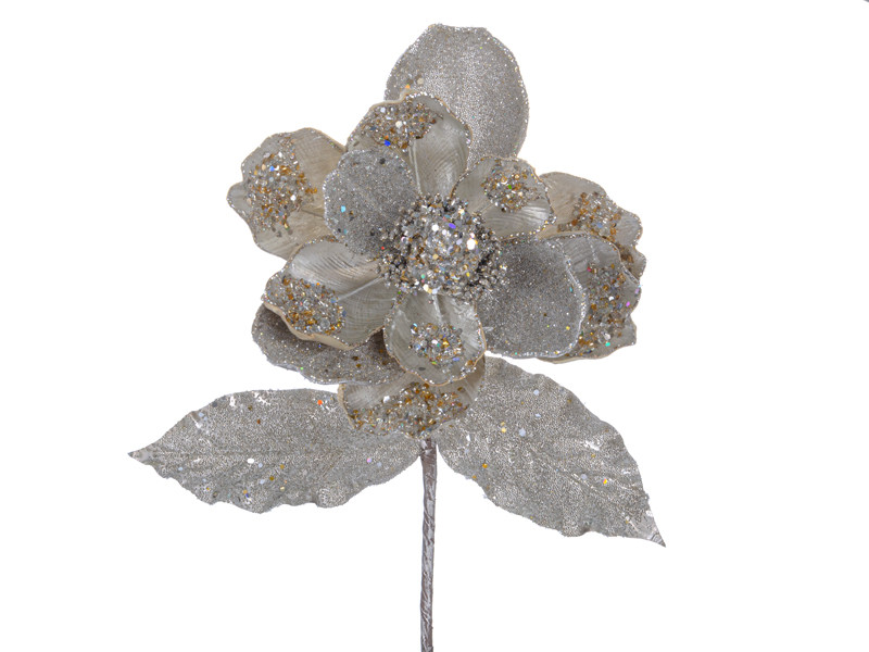 Декоративна гілочка магнолія 69х20см, фото 1