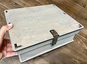 Шкатулка для чаю (6 видів чаю) 24х24х10 см, колір сірий, фото 3