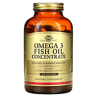 Solgar omega-3 fish oil concentrate 240 softgels, солгар концентрат рыбьего жира с омега-3 240 капсул