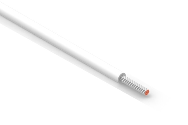 Провід тефлоновий QJ UL1332 22 AWG (білий), 1 метр (HM)