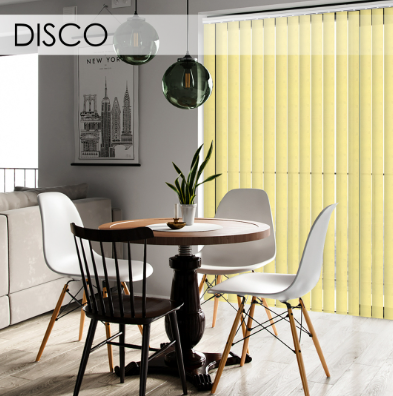 Вертикальні жалюзі для вікон 89 мм, тканина Disco., фото 1