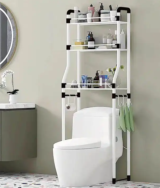 Полиця-стелаж підлогова для туалету/Ітажерка в туалет над унітазом Toilet Rack R30892, фото 1