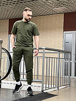 Спортивные штаны мужские зелёные демисезонные стильные