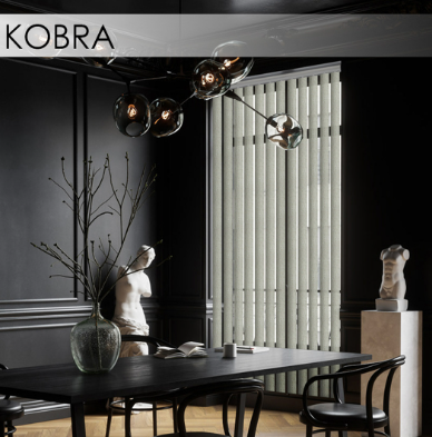 Вертикальні жалюзі для вікон 89 мм, тканина Kobra., фото 1
