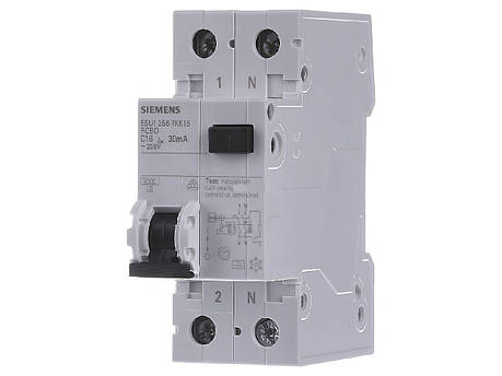 Диференційний вимикач SIEMENS тип AC 30мА 1+N-P B25 6кA 5SU1356-0KK25, фото 1