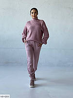 Костюм женский вязаный брючный стильный прогулочный качественная вязка хлопок свитер и брюки размер 42-46