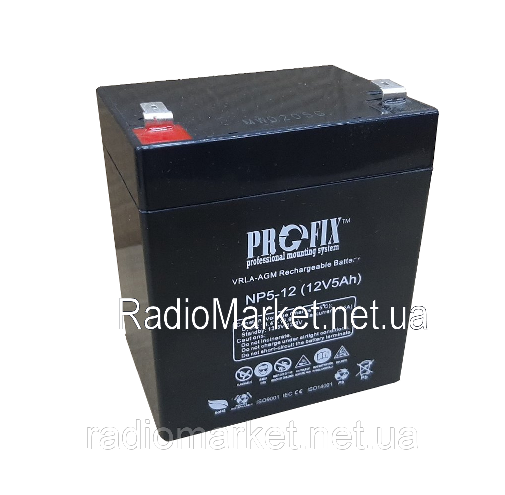 Акумулятор ProFix VRLA-AGM, 12V 5Ah (NP5-12)