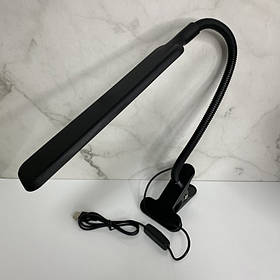 Настільна лампа світлодіодна з прищепкою гнучка A-Plus XSD-206 чорна