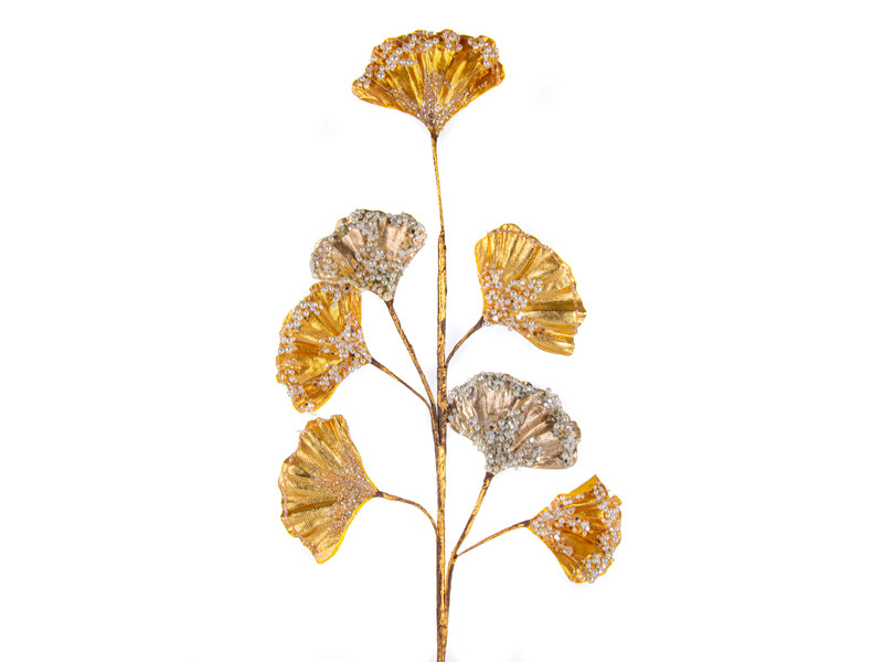 Декоративна гілочка гингко білоба 73см., фото 1