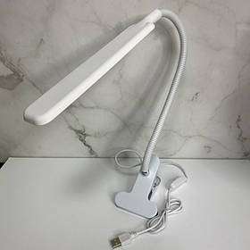 Настільна лампа світлодіодна з прищепкою гнучка A-Plus XSD-206 біла