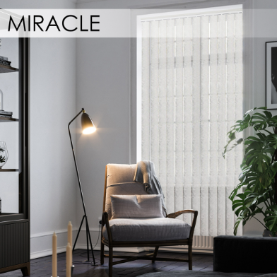 Вертикальні жалюзі для вікон 89 мм, тканина Miracle., фото 1