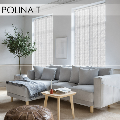 Вертикальні жалюзі для вікон 89 мм, тканина Polina T., фото 1