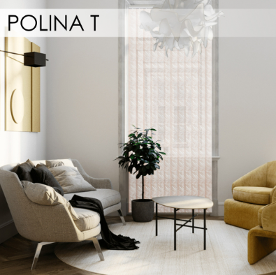 Вертикальні жалюзі для вікон 89 мм, тканина Polina T Lurex., фото 1