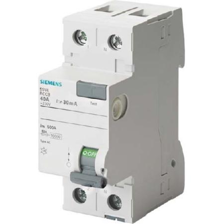 5SV4312-0 Пристрій захисного вимкнення (ПЗВ) Siemens АС 2P 25А/30мА 230В