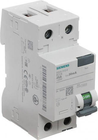 5SV4314-0 Пристрій захисного вимкнення (ПЗВ) Siemens АС 2P 40А/30мА 230В, фото 3