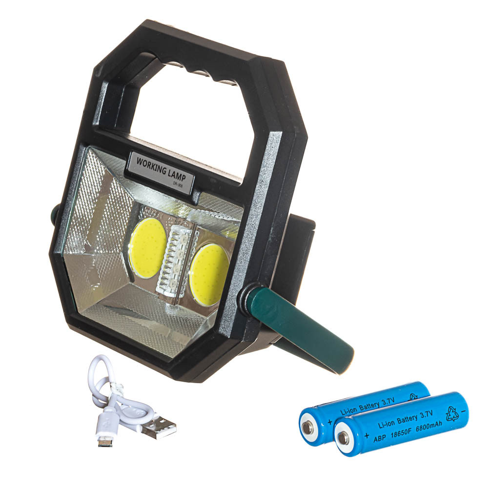 Ліхтар прожектор промисловий 2LED, з USB (чорний) LV 19-330