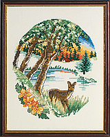 Набір для вишивання "Олень біля озера (Deer by lake)" PERMIN