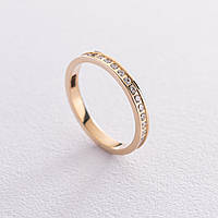 Золотое женское кольцо с фианитами к02952 15