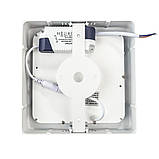 Світлодіодний світильник настінно-стельовий 18 Вт квадратний 3000 К IP20, фото 3