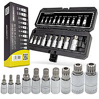 Набір торцевих вставок біт Spline / XZN M4-M16 (10 предметів) HASKYY®