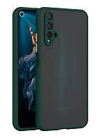 Протиударний чохол бампер для Huawei Nova 5T зелений матовий