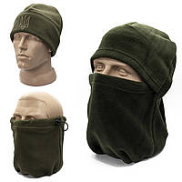 Комплект балаклава + шапка + баф флісовий Caiman олива