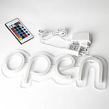 Неонова вивіска "OPEN" RGBсинхронно вся вивіска (з контролером), фото 2