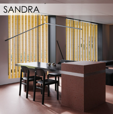 Вертикальні жалюзі для вікон 89 мм, тканина Sandra., фото 1