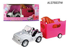 Машинка 16474 для ляльки, конячка, причіп, кор., 62,5-30-21 см.