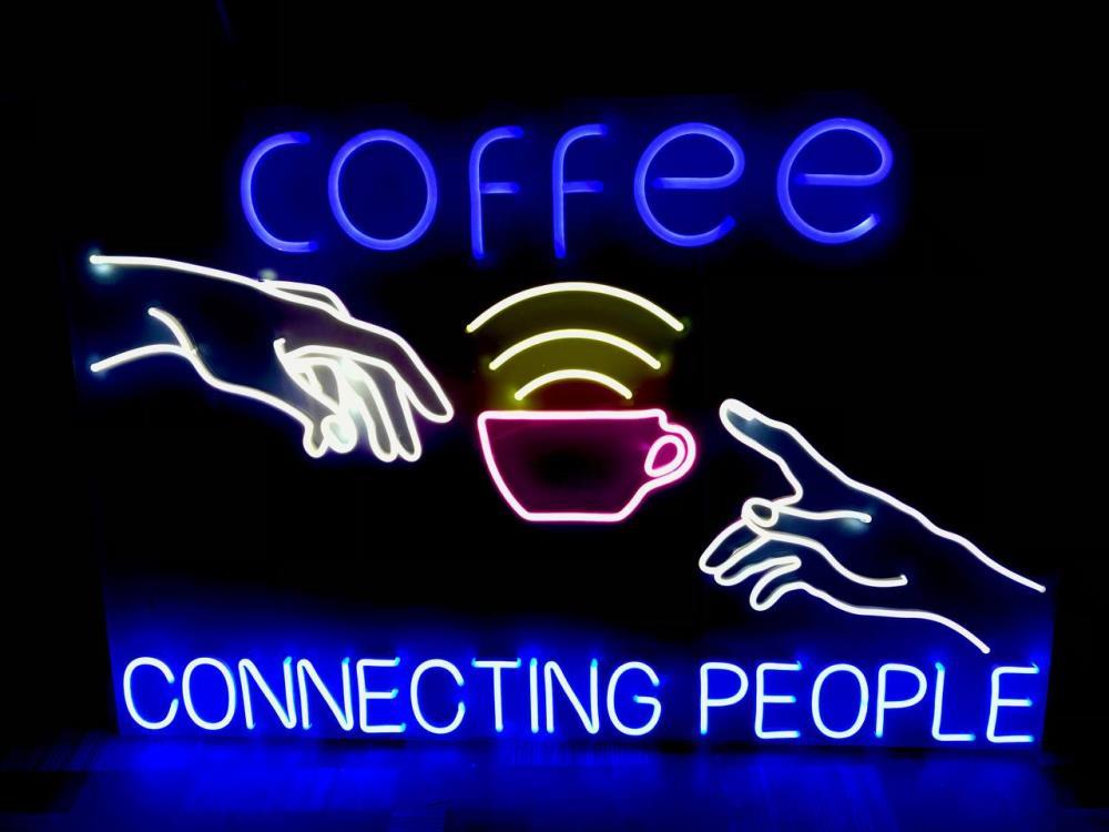 Неонова вивіска COFFEE CONNECTING PEOPLE (900х600)