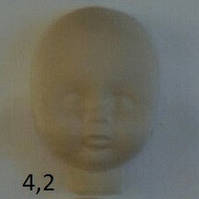 Пластикова маска № 4.2 ( розмір 86*60 мм) – основа для особи текстильної ляльки, зростання 21 см.