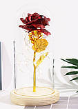 ЧервонаТроянда в скляній колбі з LED підсвічуванням Rose of Love Рожева  на батарейках, фото 8