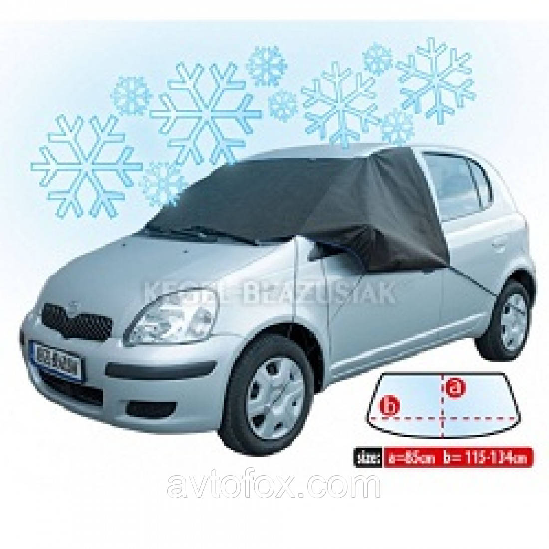 Чохол захисний від замерзання на лобове скло автомобіля 85 см Х 115-134см, фото 1