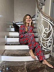 Фланелева Піжама Victoria's Secret Flannel PJ Set, Червона в клітку