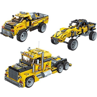 Детский подвижный конструктор 637 деталей "Qman 42108" 3в1 грузовик, пикап и багги.