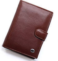 Вертикальне чоловіче портмоне з натуральної шкіри з блоком для документів ST Leather B101 Коричневе