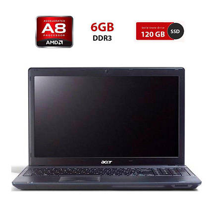 Ноутбук Б-клас Acer Aspire 5560G/ 15" (1366x768)/ AMD A8-3500M/ 6 GB RAM/ 120 GB SSD/ Radeon HD 6520G, фото 1