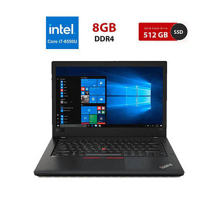 Ультрабук Lenovo ThinkPad T480s/ 14" (1920x1080)/ Core i7-8550U/ 16 GB RAM/ 512 GB SSD/ UHD 620, фото 1