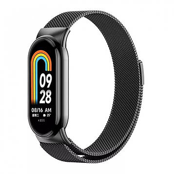 Ремінець для фітнес браслета Xiaomi Mi Band 8 і 9 міланська петля чорний