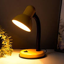 Настільна лампа на гнучкій ніжці та вимикачем на корпусі під лампу Е27 Sirius TY-2203B (жовта), фото 2