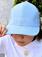 Кепка дитяча Status Ukraine блакитна Дитяча панама косинка Кепка снепбек дитяча Кепка з вигнутим козирком