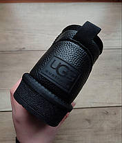 Ugg угги ЧЕРНЫЕ мини кожаные натуралки низкие (h=11.5) унисекс зима полусапожки, фото 5