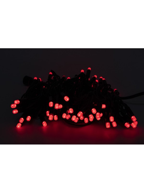 Гірлянда Led на 100 великих матових діодів електрична з контролером (25129-E) Червоний