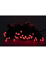 Гірлянда Led на 100 великих матових діодів електрична з контролером (25129-E) Червоний