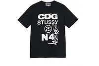 Футболка чорна CDG x Stussy T-shirt | Stussy x CDG T-shirt | Futbolka.top