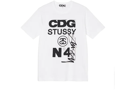 Футболка Біла CDG x Stussy | CDG x Stussy TEE  | Futbolka.top